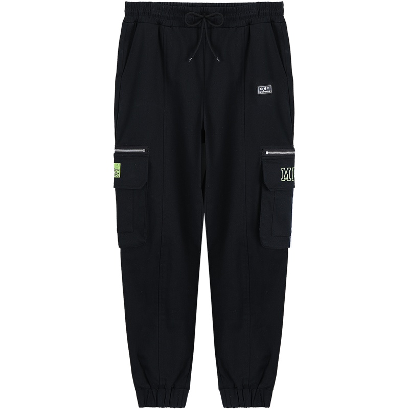 a02商场同款时尚口袋拼接宽松束脚工装裤女潮D1U5BW191PN