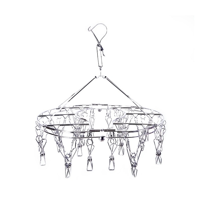 好太太(HOTATA)晒架SJ-202C 不锈钢24夹头双层加粗实心防风防滑晒夹内衣袜子夹