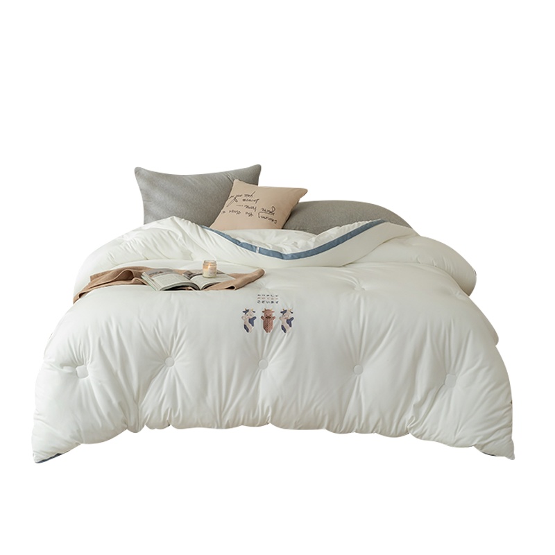 婵思 牛奶绒养肤秋冬被小萌牛-白 150*200cm约4.6斤