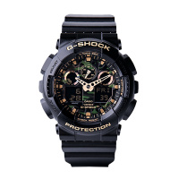 卡西欧手表 G-SHOCK 迷彩户外运动防水石英男表GA-100CF-1A9