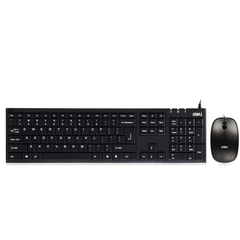得力 (deli) 3711 有线键盘套装鼠标键盘静音设计防水键盘USB 键盘+鼠标