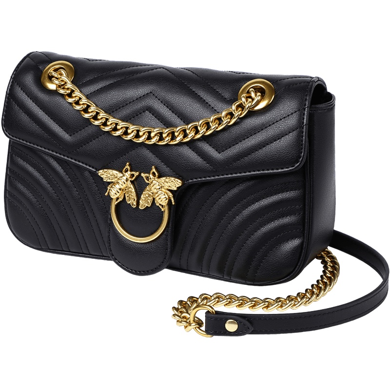 Viney斜挎包包女2020新款真皮女包网红小黑包质感百搭2019单肩包