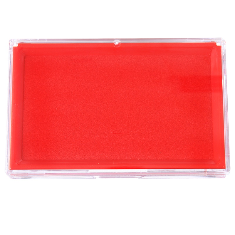 得力9864方形印台 (红)快干速干大号盖章 财务印泥 印盒 按手印(个)