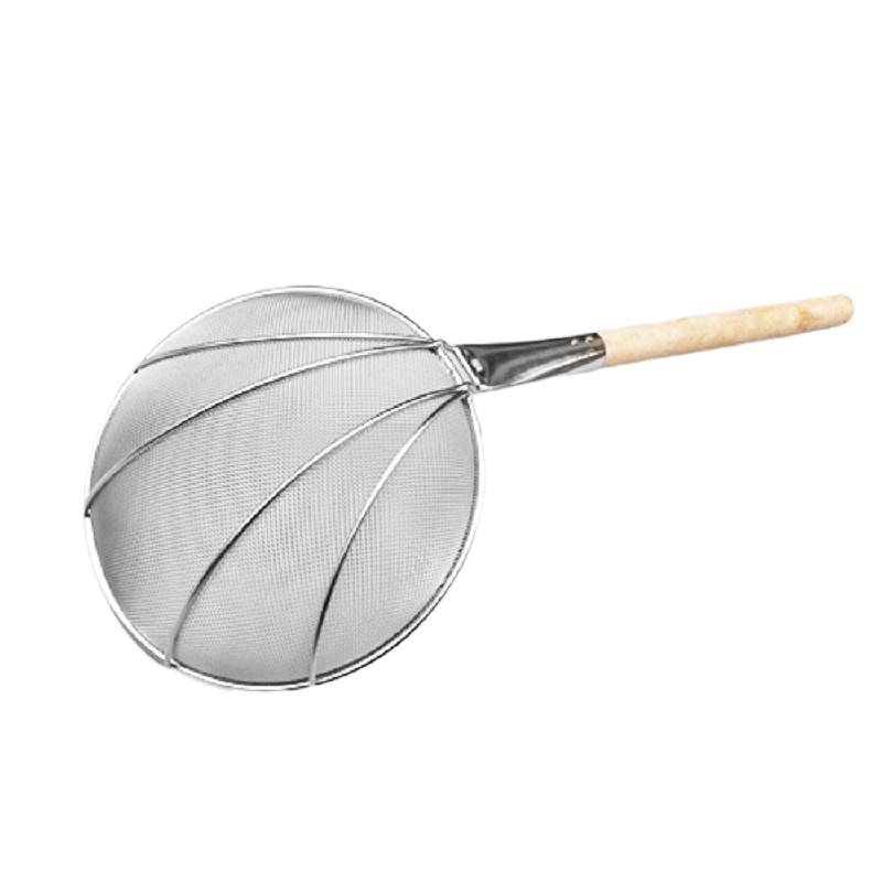 iDiskk 开莱防滑防烫木质手柄大漏勺 直径26cm