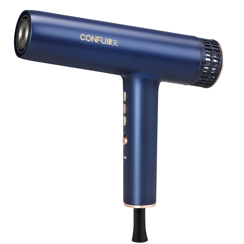 康夫(CONFU)高速电吹风机 专业发廊大功率三档温控调速 家用吹风恒温负离子 倒转清洁功能 不伤发吹风筒KF-K9蓝色