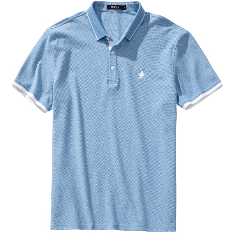 千纸鹤男士polo衫2019新款青年潮流休闲印花短袖T恤上衣男25026