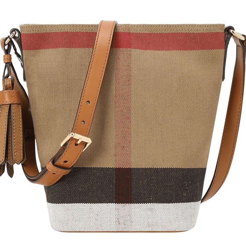 BURBERRY Ashby 迷你 经典格纹 斜挎包水桶包