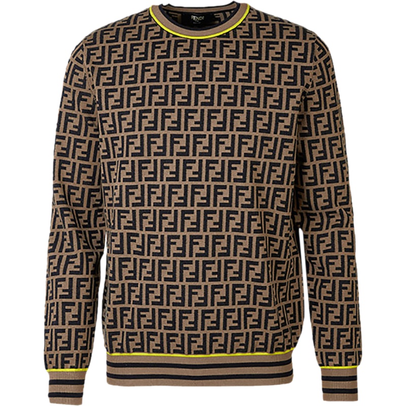 FENDI 男士 羊毛圆领长袖针织衫毛衣 FZZ481 AAV9