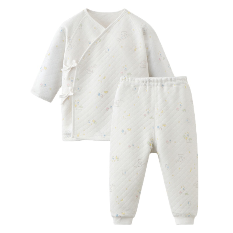 丽婴房婴儿衣服儿空气层六条带套装男女宝宝内衣套装冬新