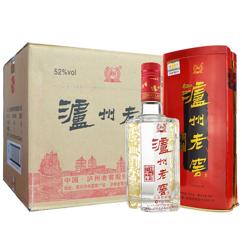 泸州老窖铁盒六年陈窖头曲52度500ml*6瓶整箱浓香型高度白酒喜庆包装送礼婚宴席酒