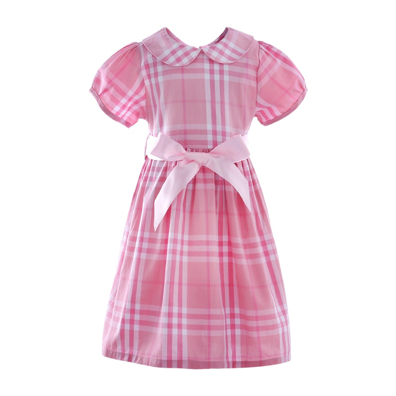 龙之涵[LONGZHIHAN]童装女宝宝春装婴儿连衣裙2019新款中大童格子洋气公主裙子