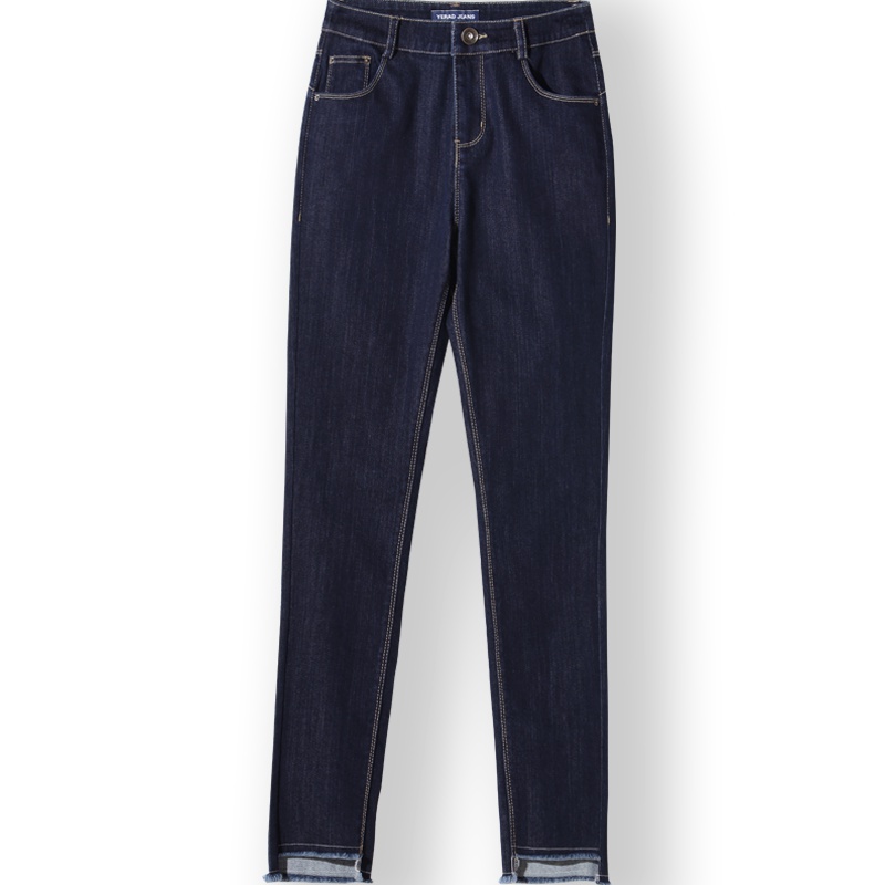 娅丽达女裤2019秋季新款小脚牛仔裤女修身显瘦弹力女士大码铅笔裤I3120