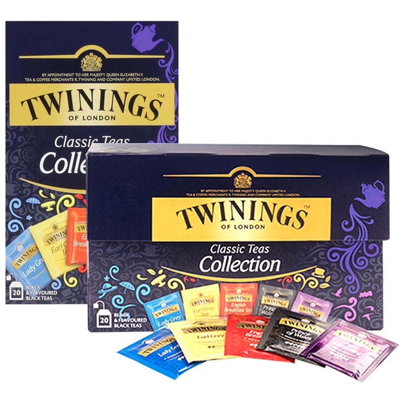 英国川宁(TWININGS) 红茶精选装20包*2g 波兰进口茶叶袋泡茶包*2盒