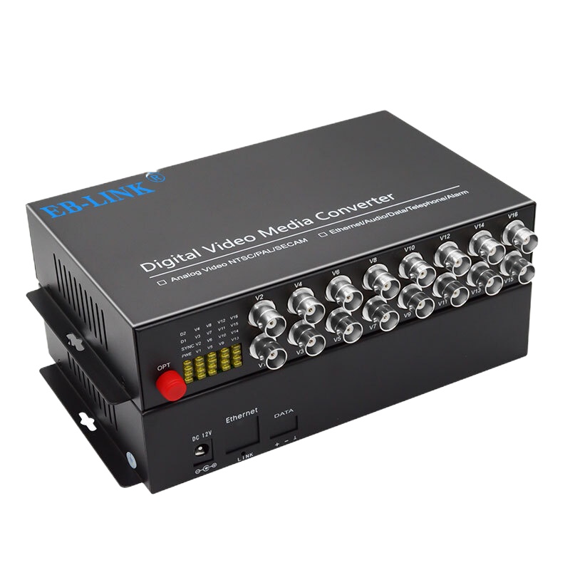 EB-LINK EB-RS-16V视频光端机16路纯视频数字模拟高清监控光纤延长器单模单芯FC接口