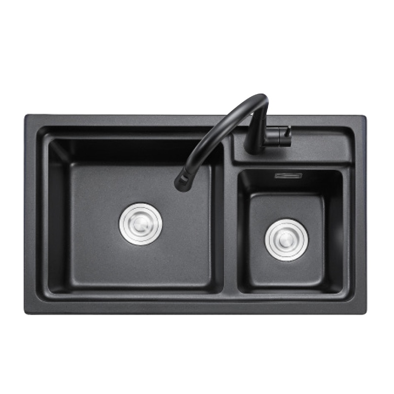 法恩莎卫浴双槽水槽厨房大容量石英石洗菜盆洗碗池FE34001洗碗槽