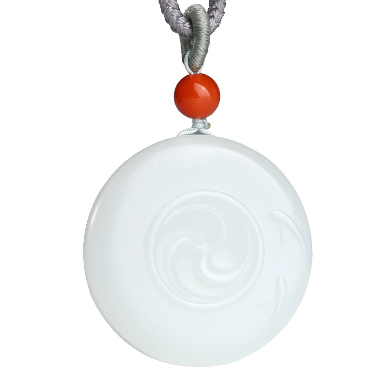 印象眸 和田玉吊坠 羊脂白玉喜旋情侣款玉石挂件 附送证书