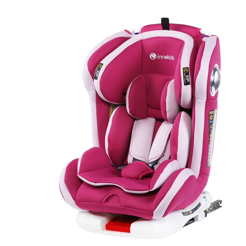 innokids 儿童安全座椅0-4岁-12岁isofix接口新生婴儿宝宝汽车用360度旋转 活力红接口版
