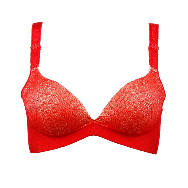 都市丽人时尚菱形图案杯面女士美背内衣胸罩聚拢文胸3B6109