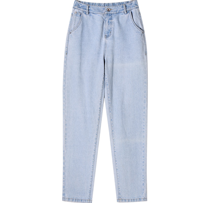 娅丽达女裤老爹牛仔裤女宽松2019秋季新款哈伦裤女士萝卜裤长裤I3199