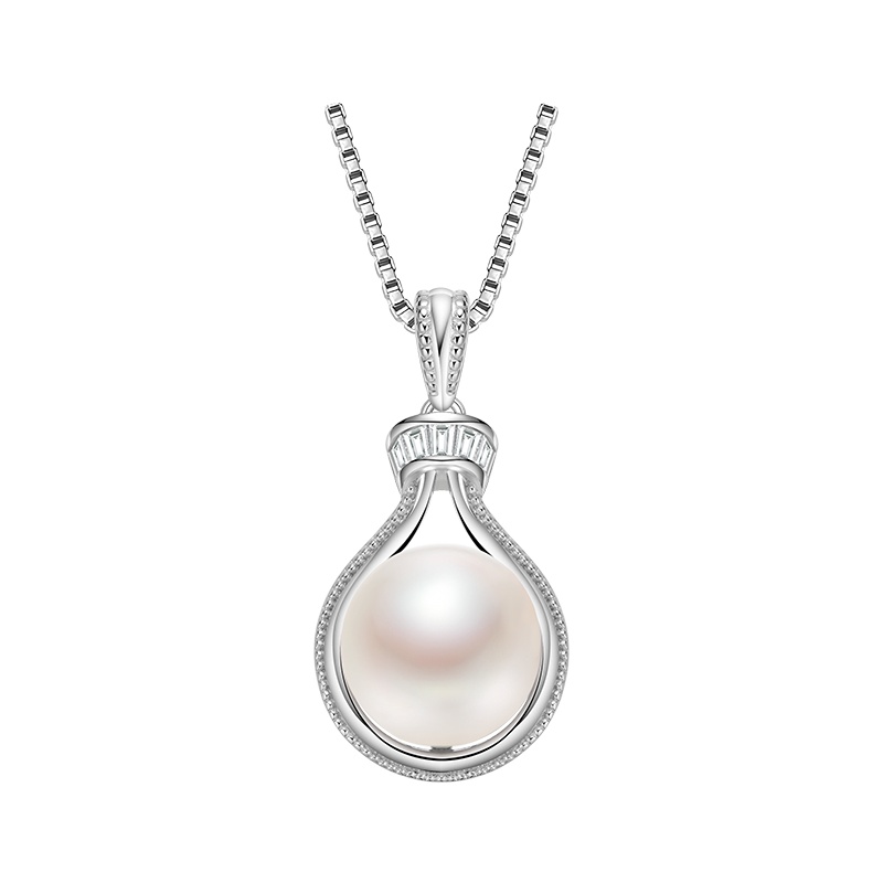 京润珍珠 嘉遇 11-12mm925银淡水珍珠吊坠92银项链