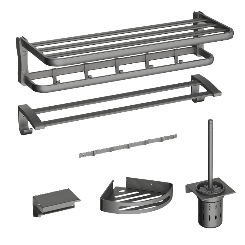 法恩莎(FAENZA)挂件太空铝卫浴五金套件毛巾架浴室置物架免钉打孔卫浴室挂件套装