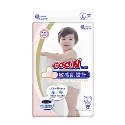 GOO.N 大王敏感肌 宝宝保湿尿不湿纸尿裤L54