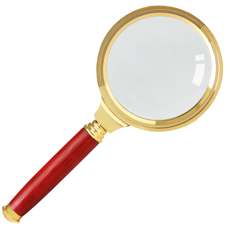 得力(deli) 9096复古金属框木质手柄架放大镜 直径60mm