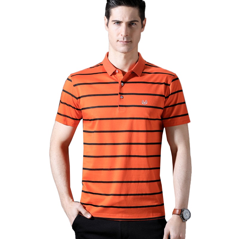 恒源祥男士短袖T恤条纹夏款男装棉质polo衫翻领上衣
