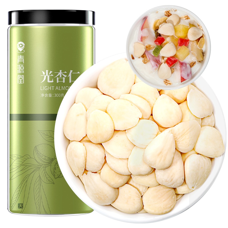 青源堂牌 南杏仁300克 生甜杏仁片 去皮大颗粒 可做杏仁粉杏仁露
