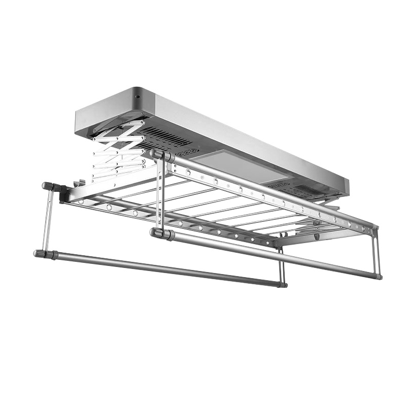 千年舟 Q60-9 电动晾衣架 智能无线遥控升降晾衣架阳台晾衣机(银色) 风干烘干晾衣杆 1.2米-2.4米(可伸缩)