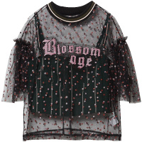 马克华菲女装2019夏蕾丝拼接圆领短袖T恤复古港味T恤女