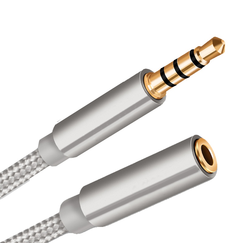 1米长耳机延长线音频加长线手机电脑加长连接线aux插头3.5mm尼龙布铝合金属级音频线音箱公对母耳机延长线ToRomax