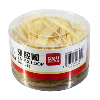 得力3213乳胶圈(微黄)(100g/筒)乳胶圈橡皮筋 办公财务用 强韧性牢固耐用1筒装