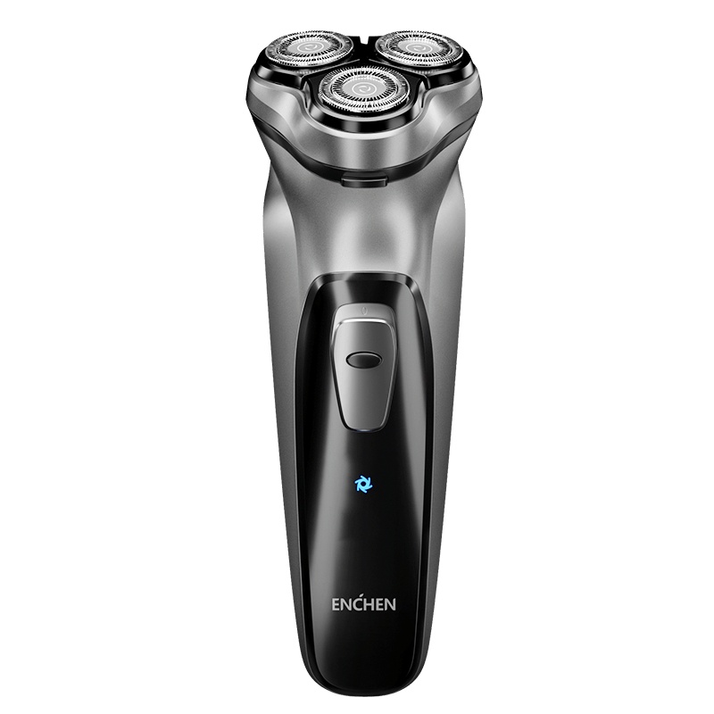 映趣电动剃须刀男士电动刮胡刀智能充电式三刀头剃须刀便携式刮胡刀 刀头水洗充电式双环贴面刀网 旋转式