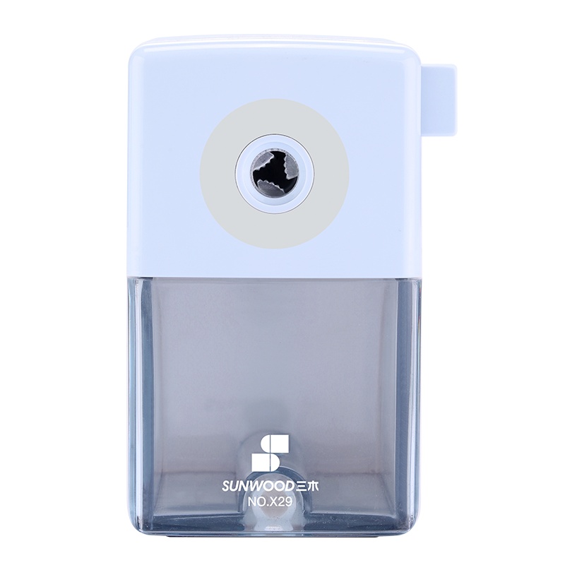 三木SUNWOODX29设计款壹个卷笔刀蓝色手摇小学生用ins铅笔刀转笔刀儿童削笔器手动彩铅削笔刀削笔机钻刨旋车