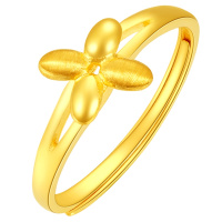 金一 足金999四叶花精品女戒黄金戒指送女友浪漫礼物(计价)ABA011
