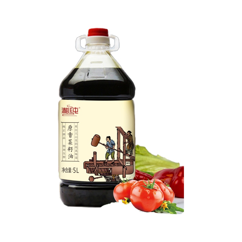 湘纯 原香菜籽油 5L PE桶