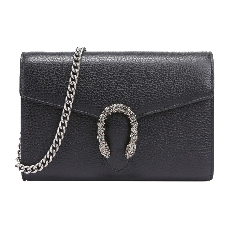 [海外直邮]GUCCI古驰女包Dionysus系列牛皮黑色小号链条单肩包斜挎包401231 CAOGN 8176