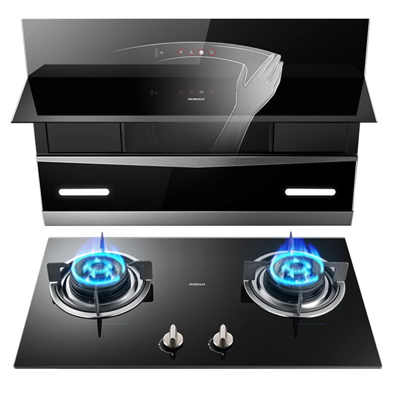 老板(ROBAM)油烟机烟灶套餐两件套 侧吸式触控式 挥手爆炒21立方抽油烟机+4.0kW灶具厨电套装27A5+30B3