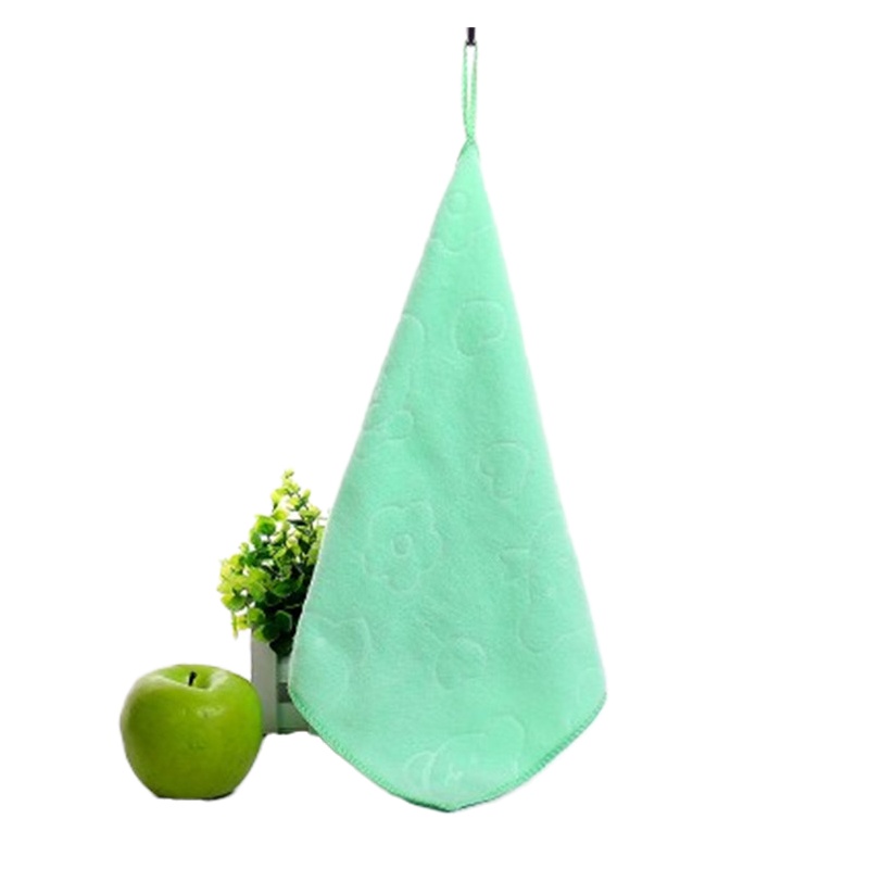 小毛巾带挂钩方巾纯棉加厚规格白色粉色橘色浅黄色浅绿色浅蓝色浅紫色可选 30*30cm/块