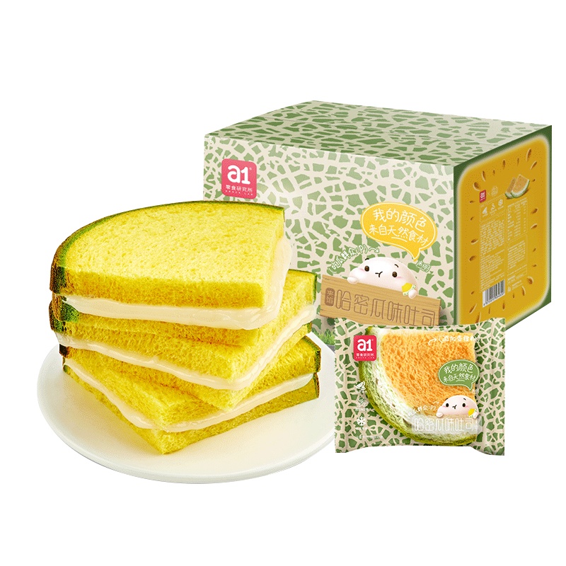 a1哈密瓜吐司480g 小面包整箱早餐代餐下午茶点心网红零食儿童夹心营养