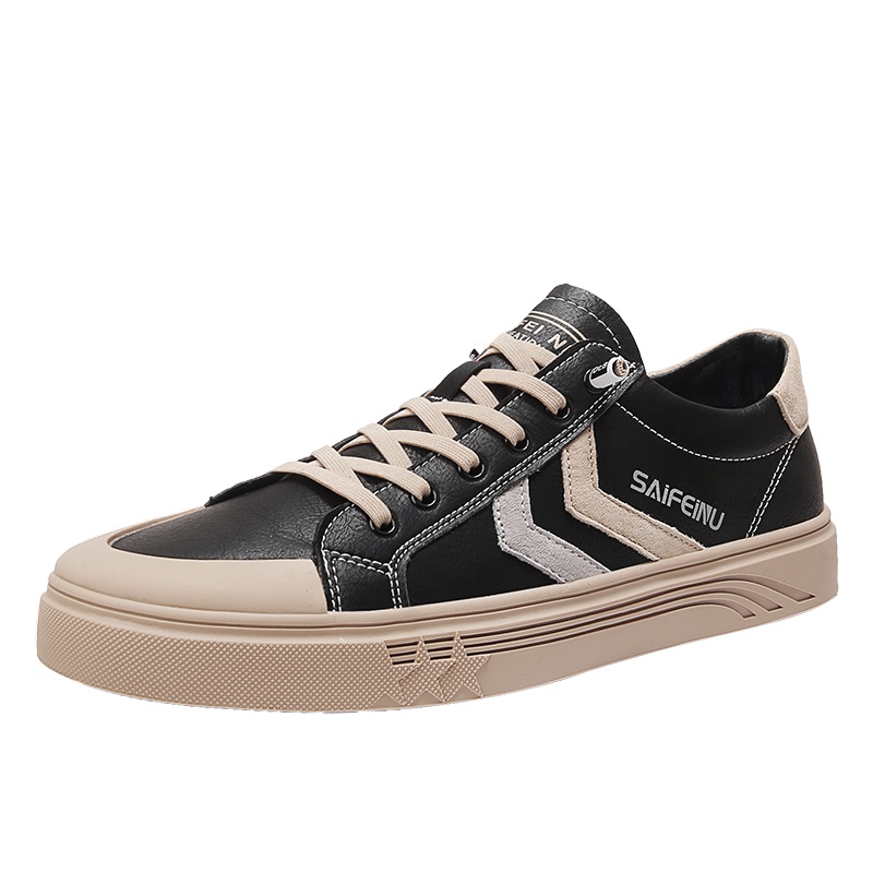 木林森男鞋夏季新款小白鞋男百搭真皮板鞋潮流休闲复古德训鞋