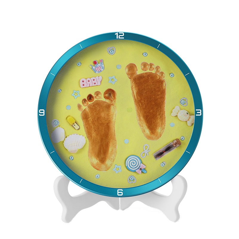 玩趣哆WANQUDUO宝宝手足印泥手脚印手印新生婴儿童胎毛纪念品永久满月百天礼物矿物泥LA-20黄泥