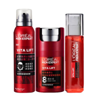 欧莱雅男士锐能套护肤品套装(洁面+元气露+多效霜)三件套 抗皱紧致改善暗沉正品