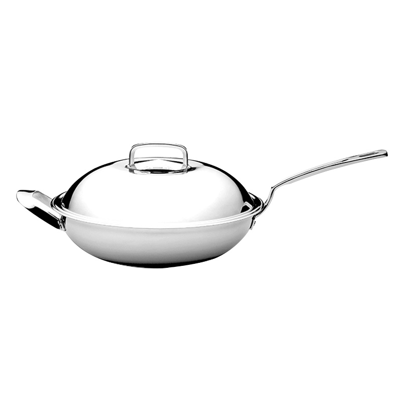 德国WMF福腾宝不锈钢家用无涂层中式炒锅燃气电磁炉不粘锅炒菜锅中华炒锅30cm