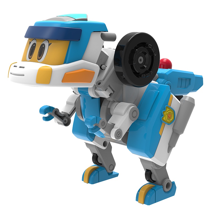 灵动创想（LDCX）帮帮龙出动 幼儿早教益智儿童玩具变形机器人警车 帮帮龙发声变形系列-默里5964