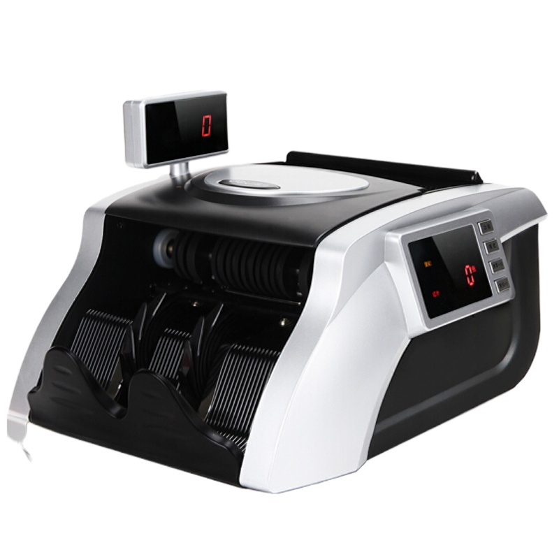 得力（deli）3908 点钞机验钞机 银行专用全智能语音报警 有屏幕双屏液晶点验钞机支持新版人民币数钞机鉴伪精准 银黑