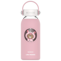 NONOO 酷卡玻璃杯LINE FRIENDS 400ML 樱粉