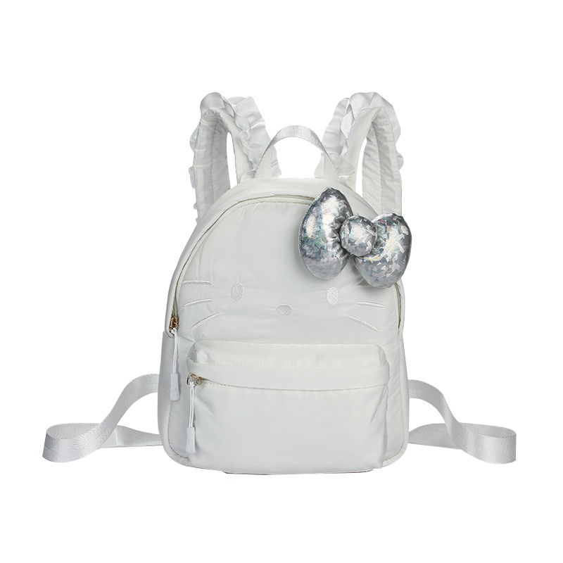 HELLO KITTY 花边背带蝴蝶结挂饰hellokitty系列双肩包 白色