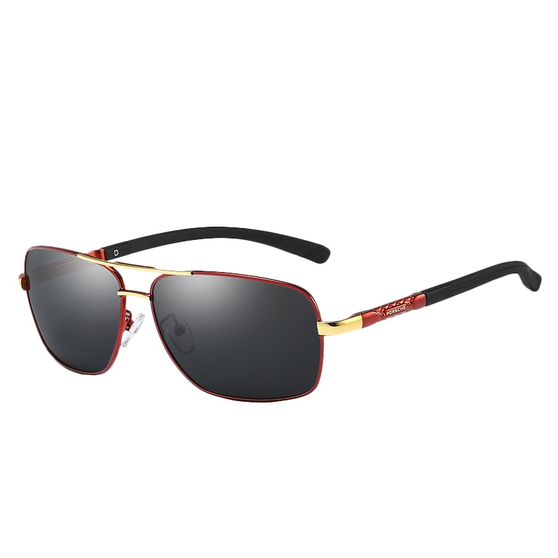 [规格:13.2*14.5*4.4 单位:cm黑金框/黑红框/黑银框 颜色留言备注]墨镜 偏光变色眼镜男太阳镜高清驾驶镜